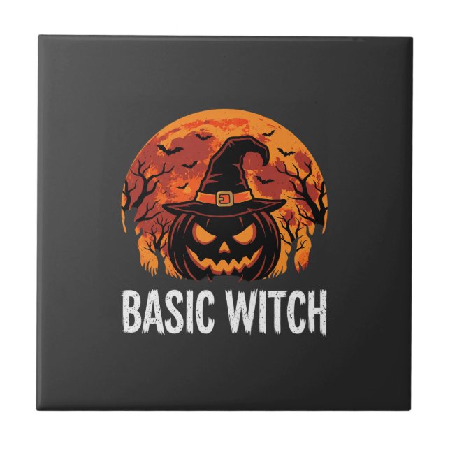 Halloween Basic Hexen-Kürbis-Mond-Grafik Fliese (Vorderseite)