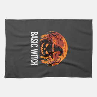 Halloween Basic Hexen-Kürbis-Mond-Grafik Geschirrtuch