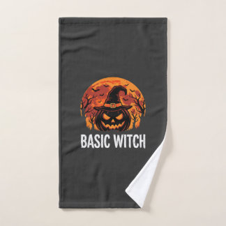 Halloween Basic Hexen-Kürbis-Mond-Grafik Handtuch