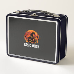 Halloween Basic Hexen-Kürbis-Mond-Grafik Metall Brotdose