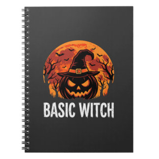 Halloween Basic Hexen-Kürbis-Mond-Grafik Notizblock