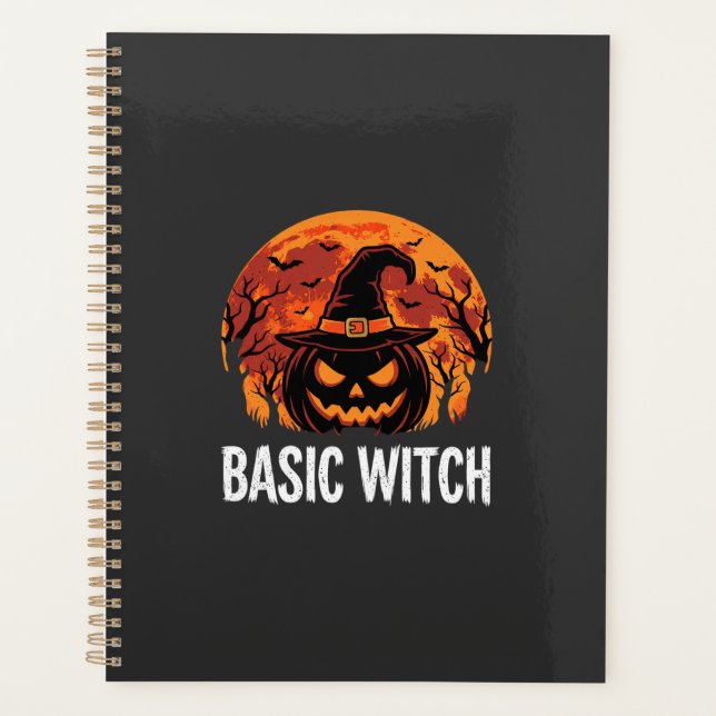 Halloween Basic Hexen-Kürbis-Mond-Grafik Planer (Vorderseite)