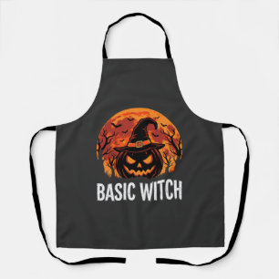 Halloween Basic Hexen-Kürbis-Mond-Grafik Schürze