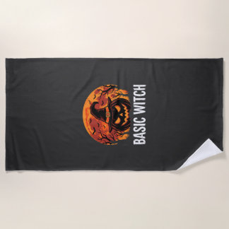 Halloween Basic Hexen-Kürbis-Mond-Grafik Strandtuch