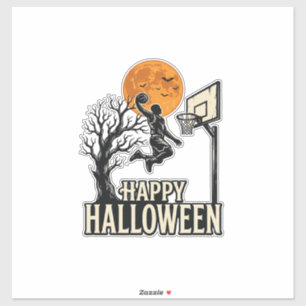 Halloween Basketball Frohes Halloween Vintage Spor Aufkleber