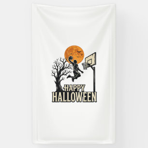 Halloween Basketball Frohes Halloween Vintage Spor Banner