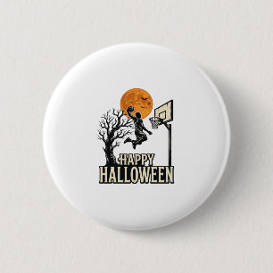 Halloween Basketball Frohes Halloween Vintage Spor Button
