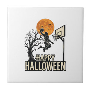 Halloween Basketball Frohes Halloween Vintage Spor Fliese