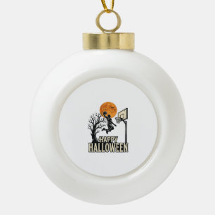 Halloween Basketball Frohes Halloween Vintage Spor Keramik Kugel-Ornament