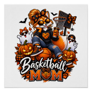 Halloween-Basketball-Mom-Fuchs – Gruselige Hoops-M Poster