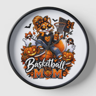 Halloween-Basketball-Mom-Fuchs – Gruselige Hoops-M Uhr