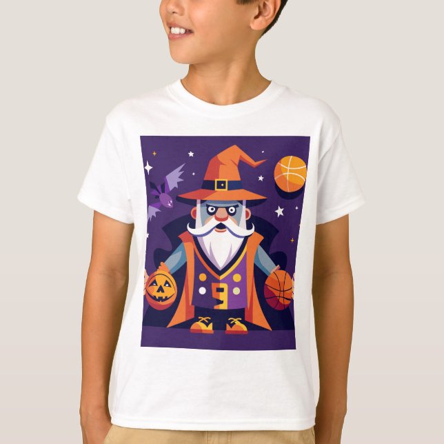 Halloween Basketball Wizard T-Shirt (Vorderseite)