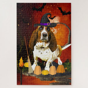 Halloween Basset Hound Dog Puzzle