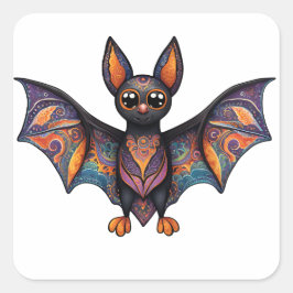 Halloween Bat Alebrije Quadratischer Aufkleber