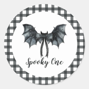 Halloween Bat Bow Spooky 1. Geburtstag Runder Aufkleber