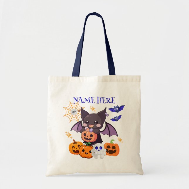 Halloween Bat Candy Tote Bag v2 Tragetasche (Vorne)