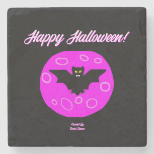Halloween Bat Marble Stone Untersetzer