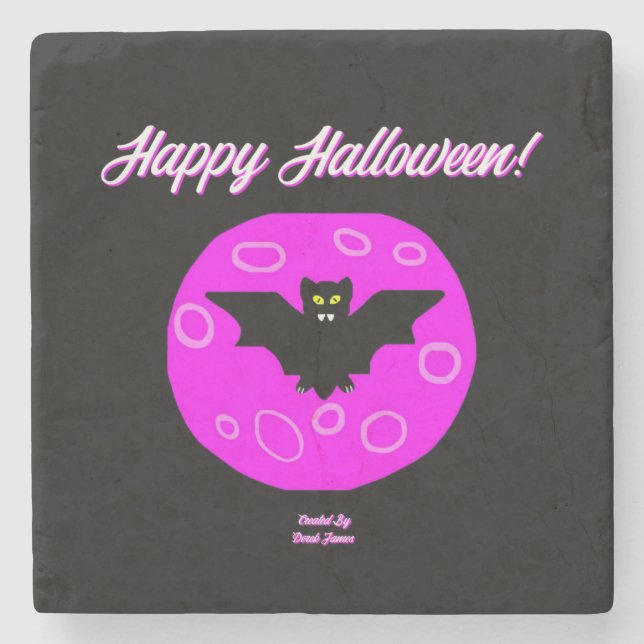 Halloween Bat Marble Stone Untersetzer (Vorderseite)