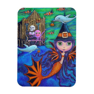 Halloween Bat Meerjungfrau Hexe Delphine Oktopus O Magnet