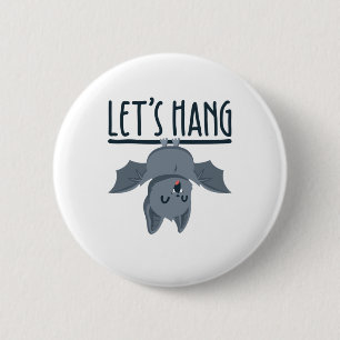 Halloween Bat Niedlich Spooky Let's Hang Button