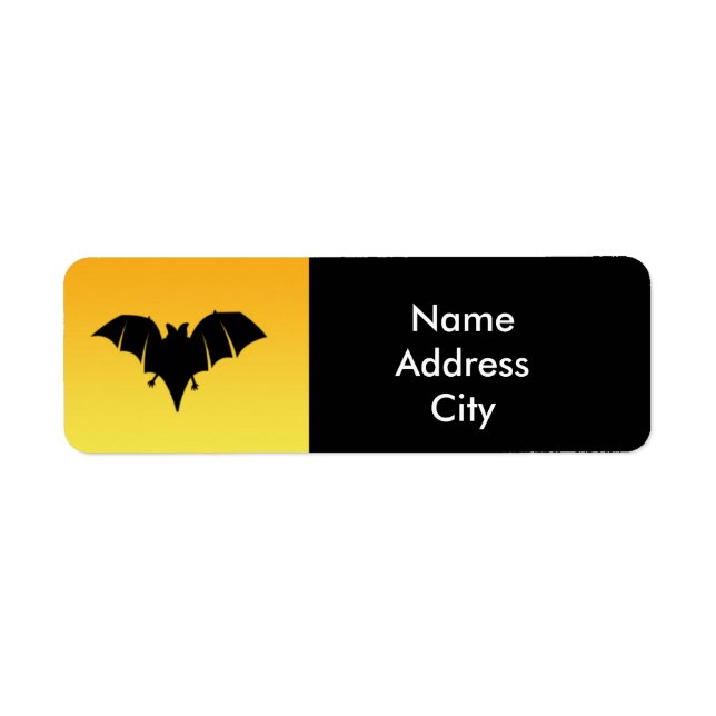 Halloween Bat Orange Black Yellow Address Label (Vorne)