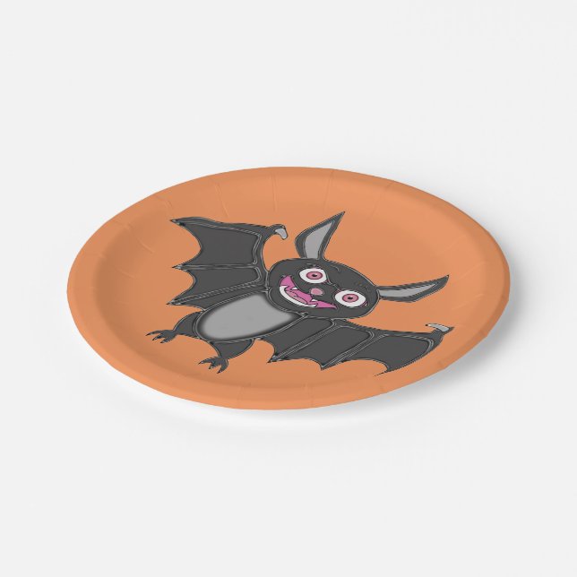 Halloween Bat Pappteller (Schrägansicht)