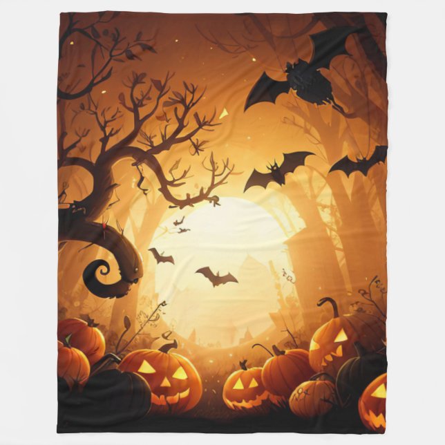 Halloween/Bat/Pumpkin/Fall Fleecedecke (Vorderseite)