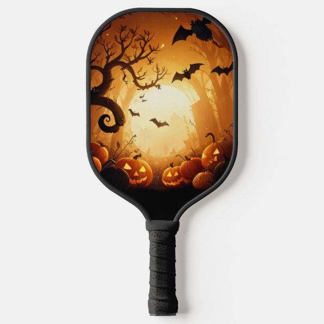 Halloween/Bat/Pumpkin/Fall Pickleball Schläger (Vorderseite)
