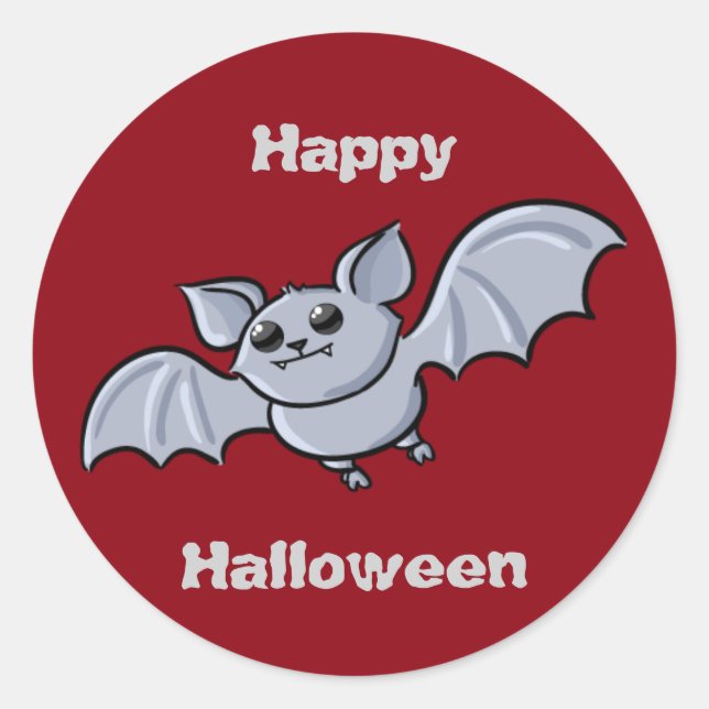 Halloween Bat Runder Aufkleber (Vorderseite)