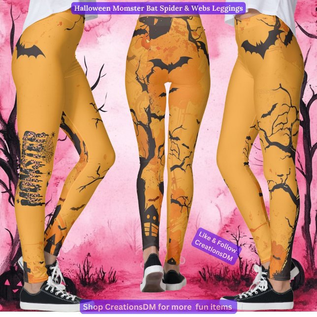 Halloween Bat Spider & Webs Leggings (Von Creator hochgeladen)