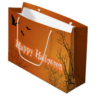 Halloween Bats & Bäume - Große Geschenktasche Geschenktüte