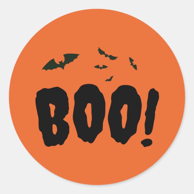 Halloween Bats Boo Runder Aufkleber (Vorderseite)