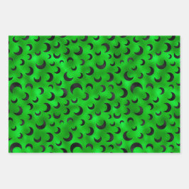 HALLOWEEN BATS HALBMOONS & PUMPKINS GESCHENKPAPIER SET