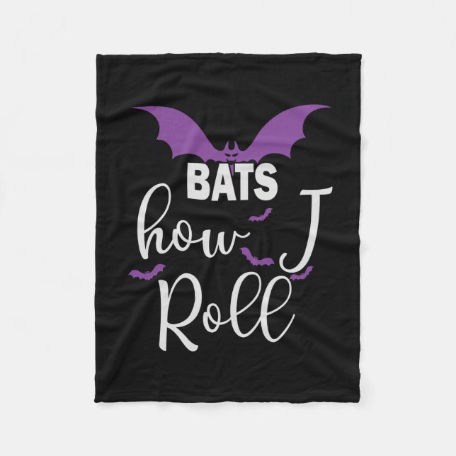 Halloween Bats How I Roll Birthday Fleecedecke (Vorderseite)