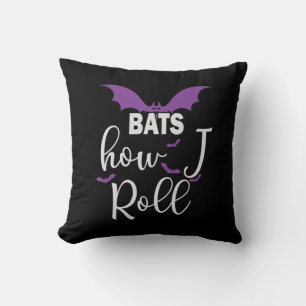 Halloween Bats How I Roll Birthday Kissen