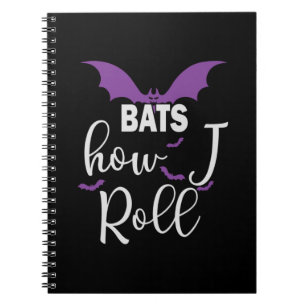 Halloween Bats How I Roll Birthday Notizblock