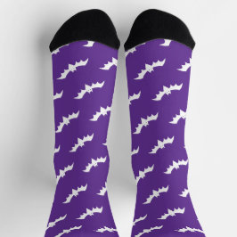 Halloween Bats Lila Weiße Muster Socken