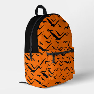 Halloween Bats Orange Black Bedruckter Rucksack