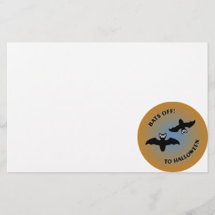 Halloween Bats Orange Blue Briefpapier
