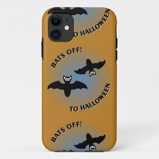 Halloween Bats Orange Blue Case-Mate iPhone Hülle (Rückseite)
