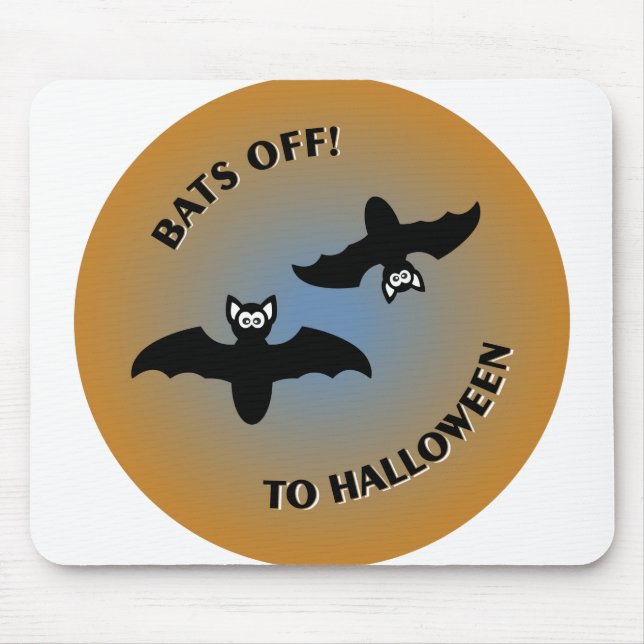 Halloween Bats Orange Blue Mousepad (Vorne)