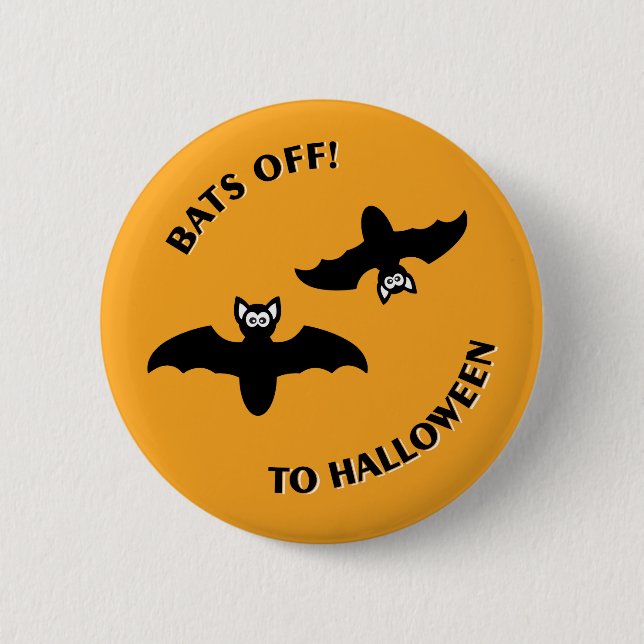 Halloween Bats Orange Button (Vorderseite)