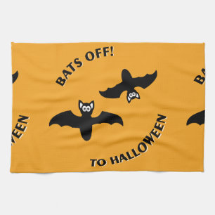 Halloween Bats Orange Geschirrtuch