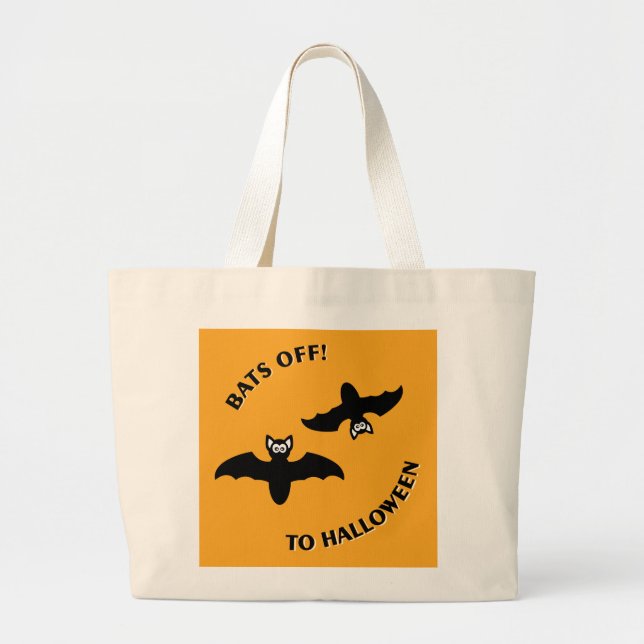 Halloween Bats Orange Jumbo Stoffbeutel (Vorne)