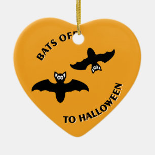 Halloween Bats Orange Keramikornament