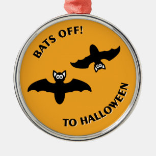 Halloween Bats Orange Ornament Aus Metall
