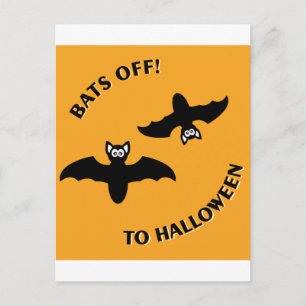 Halloween Bats Orange Postkarte
