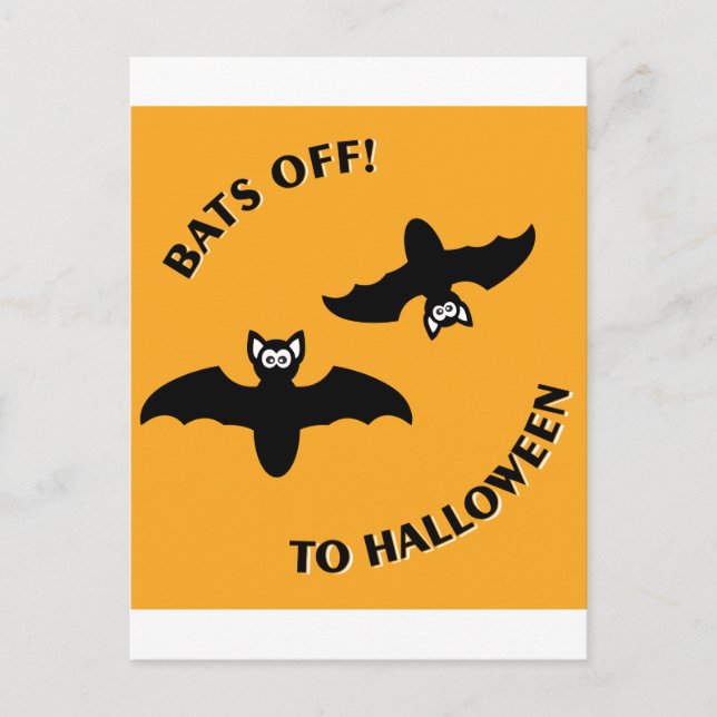 Halloween Bats Orange Postkarte (Vorderseite)