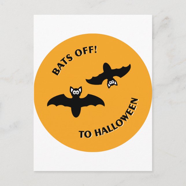 Halloween Bats Orange Postkarte (Vorderseite)