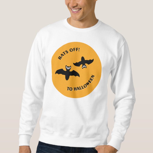 Halloween Bats Orange Sweatshirt (Vorderseite)